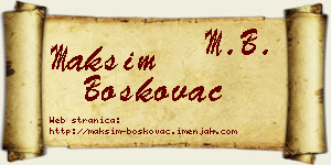 Maksim Boškovac vizit kartica